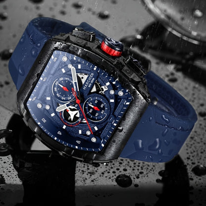 Men's Quartz Watch - Chronograph for Luxury Tonneau Sport Wristwatch Luminous Waterproof Racing - product detail view 9