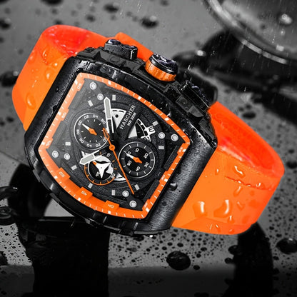 Men's Quartz Watch - Chronograph for Luxury Tonneau Sport Wristwatch Luminous Waterproof Racing - product detail view 15