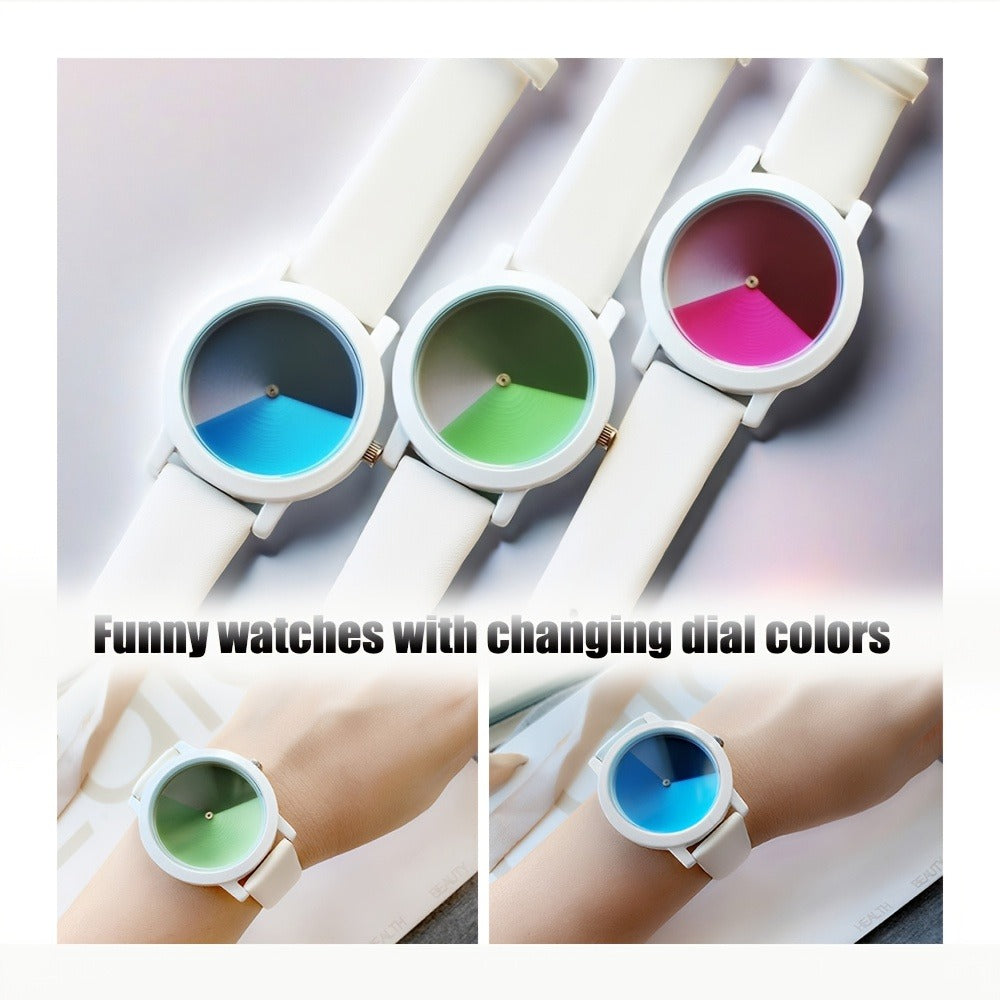 Women's Quartz Watch - Color Changing for Glamorous Shifting Color Display PU Leather Strap - product detail view 9