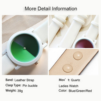 Women's Quartz Watch - Color Changing for Glamorous Shifting Color Display PU Leather Strap - product detail view 11