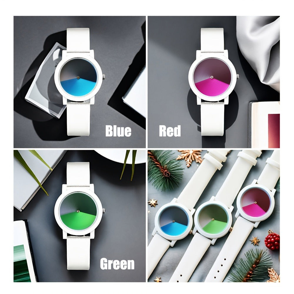 Women's Quartz Watch - Color Changing for Glamorous Shifting Color Display PU Leather Strap - product detail view 15