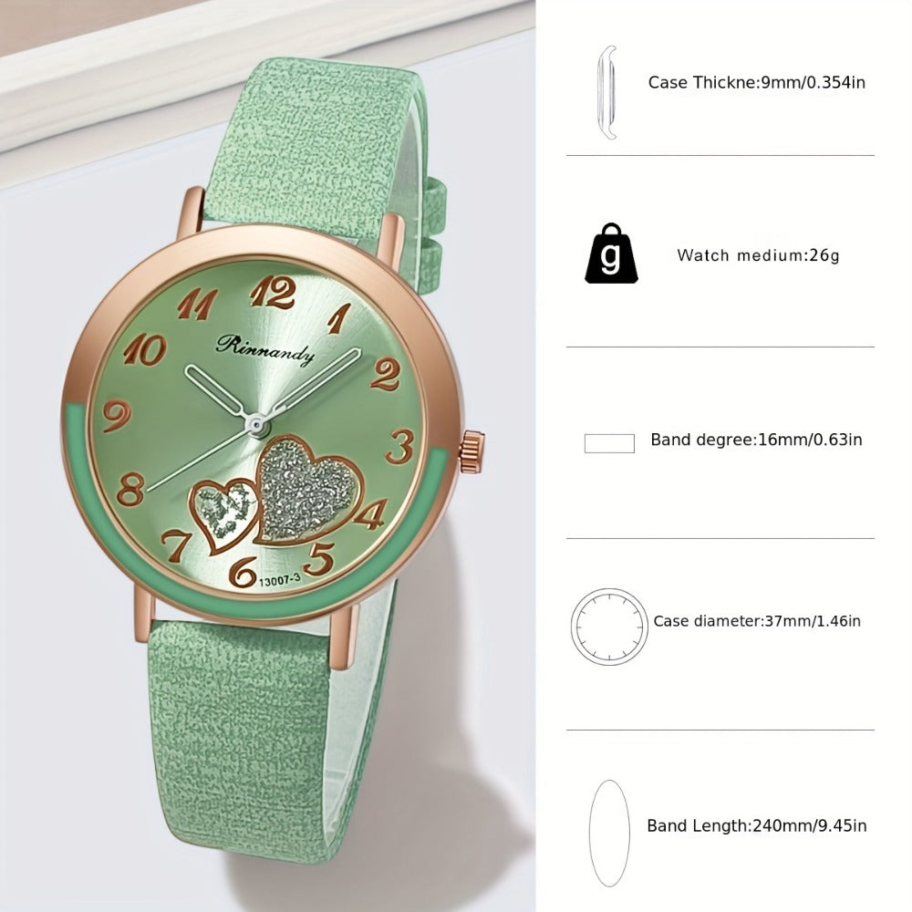 Women's Quartz Watch - Cute Shiny Heart Candy Color Fashion Analog Wristwatch Colorful Casual - product detail view 2