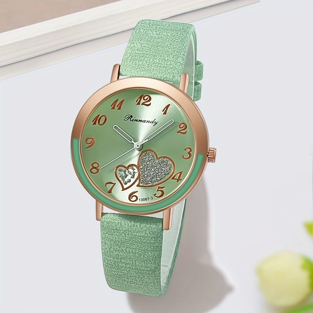 Women's Quartz Watch - Cute Shiny Heart Candy Color Fashion Analog Wristwatch Colorful Casual - product detail view 3