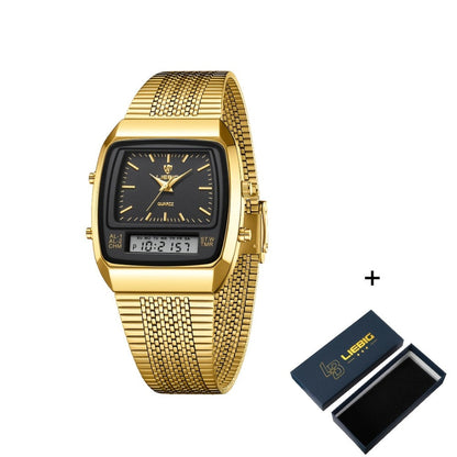 Men's Quartz Watch - Dual Display for Women LIEBIG Luxury Business Wristwatch with Digital - product detail view 5