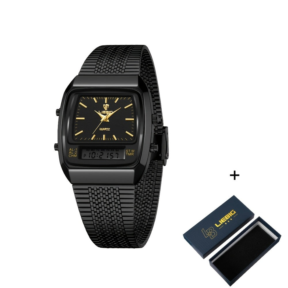 Men's Quartz Watch - Dual Display for Women LIEBIG Luxury Business Wristwatch with Digital - product detail view 9
