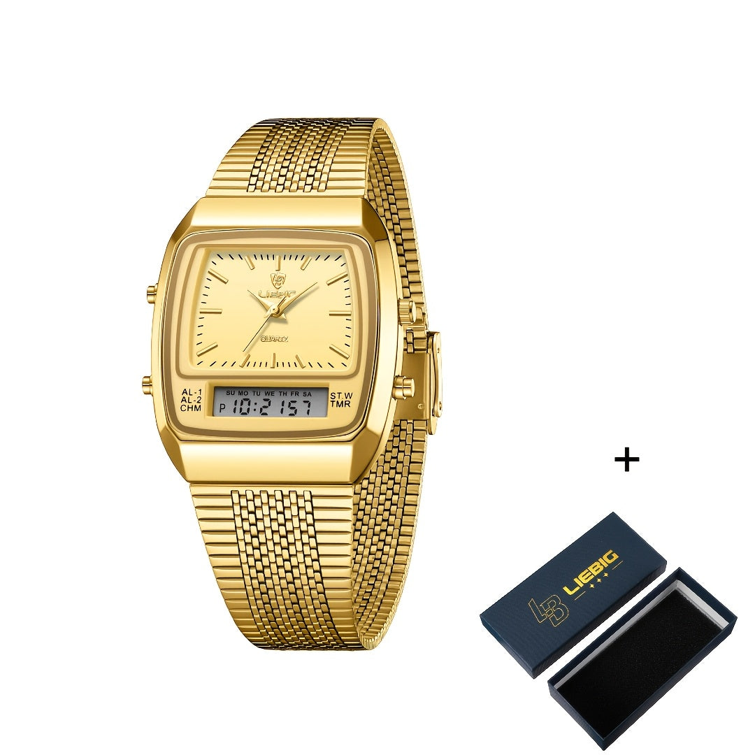 Men's Quartz Watch - Dual Display for Women LIEBIG Luxury Business Wristwatch with Digital - product detail view 29