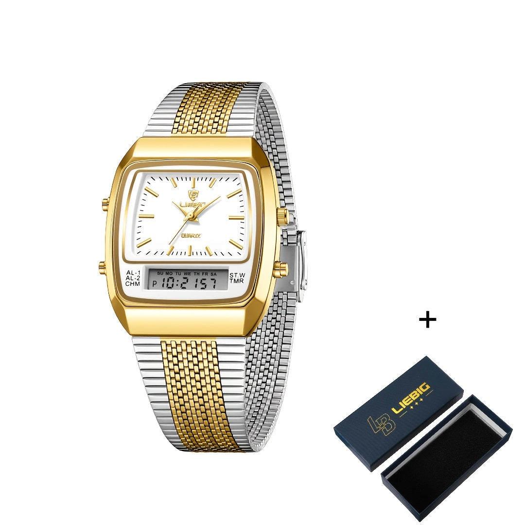 Men's Quartz Watch - Dual Display for Women LIEBIG Luxury Business Wristwatch with Digital - product detail view 30