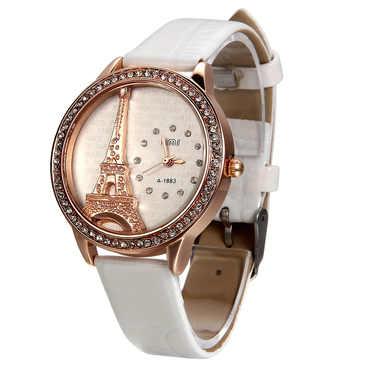 Women's Quartz Watch - Eiffel Tower Rhinestone for Jewelrywe Parisian Fashion Analog Wristwatch - product detail view 12