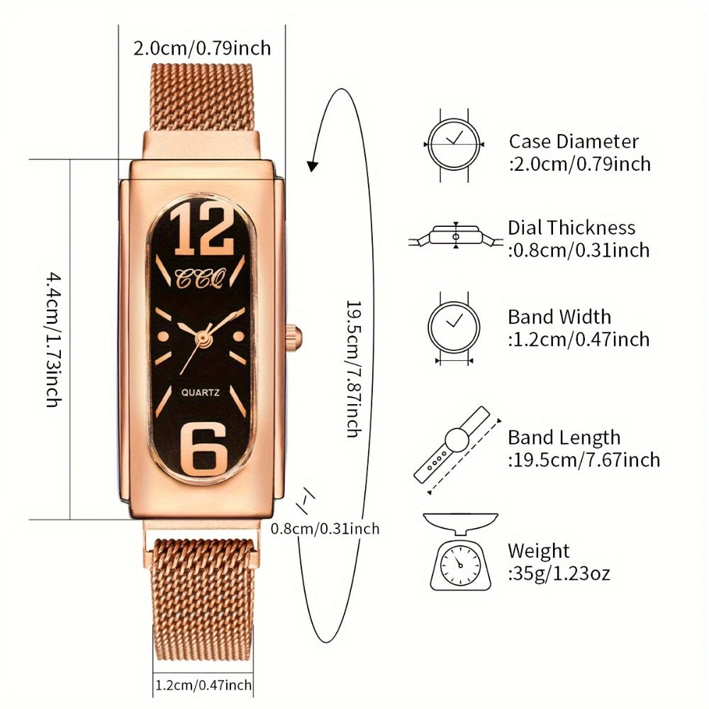 Women's Quartz Watch - Fashion Casual for Innovative Analog Dial, Everyday Wristwatch, Versatile - product detail view 11