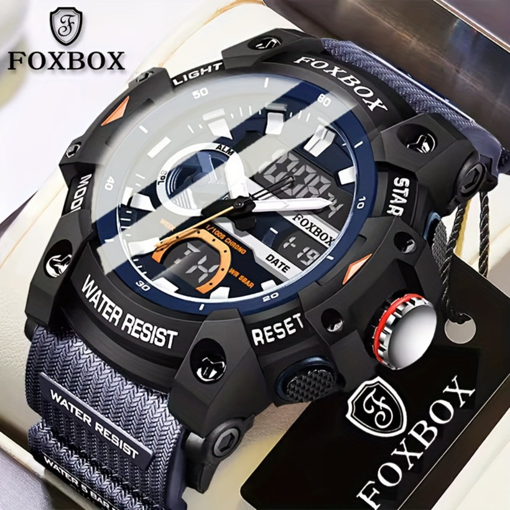 Men's Quartz Watch - FOXBOX LED Digital Night Light Stopwatch Multifunctional Outdoor Hiking - product detail view 3