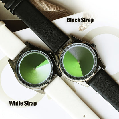 Men's Quartz Watch - Gradient Color Unisex Creative Unique Dial Wristwatch Women Blue Red Green - product detail view 4
