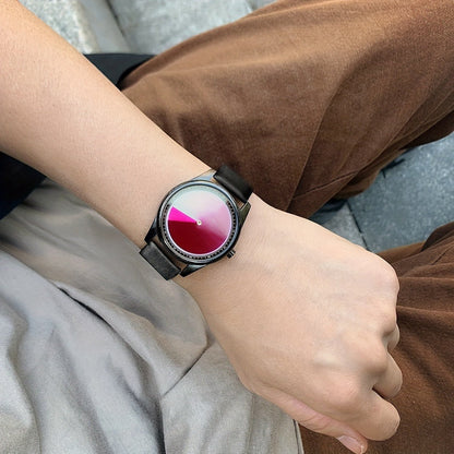 Men's Quartz Watch - Gradient Color Unisex Creative Unique Dial Wristwatch Women Blue Red Green - product detail view 8