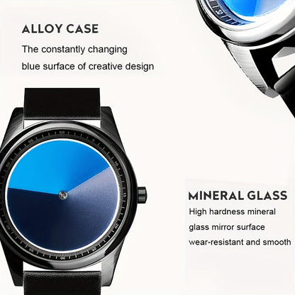 Men's Quartz Watch - Gradient Color Unisex Creative Unique Dial Wristwatch Women Blue Red Green - product detail view 12