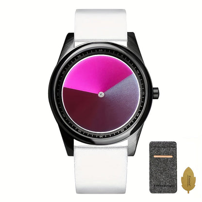 Men's Quartz Watch - Gradient Color Unisex Creative Unique Dial Wristwatch Women Blue Red Green - product detail view 19