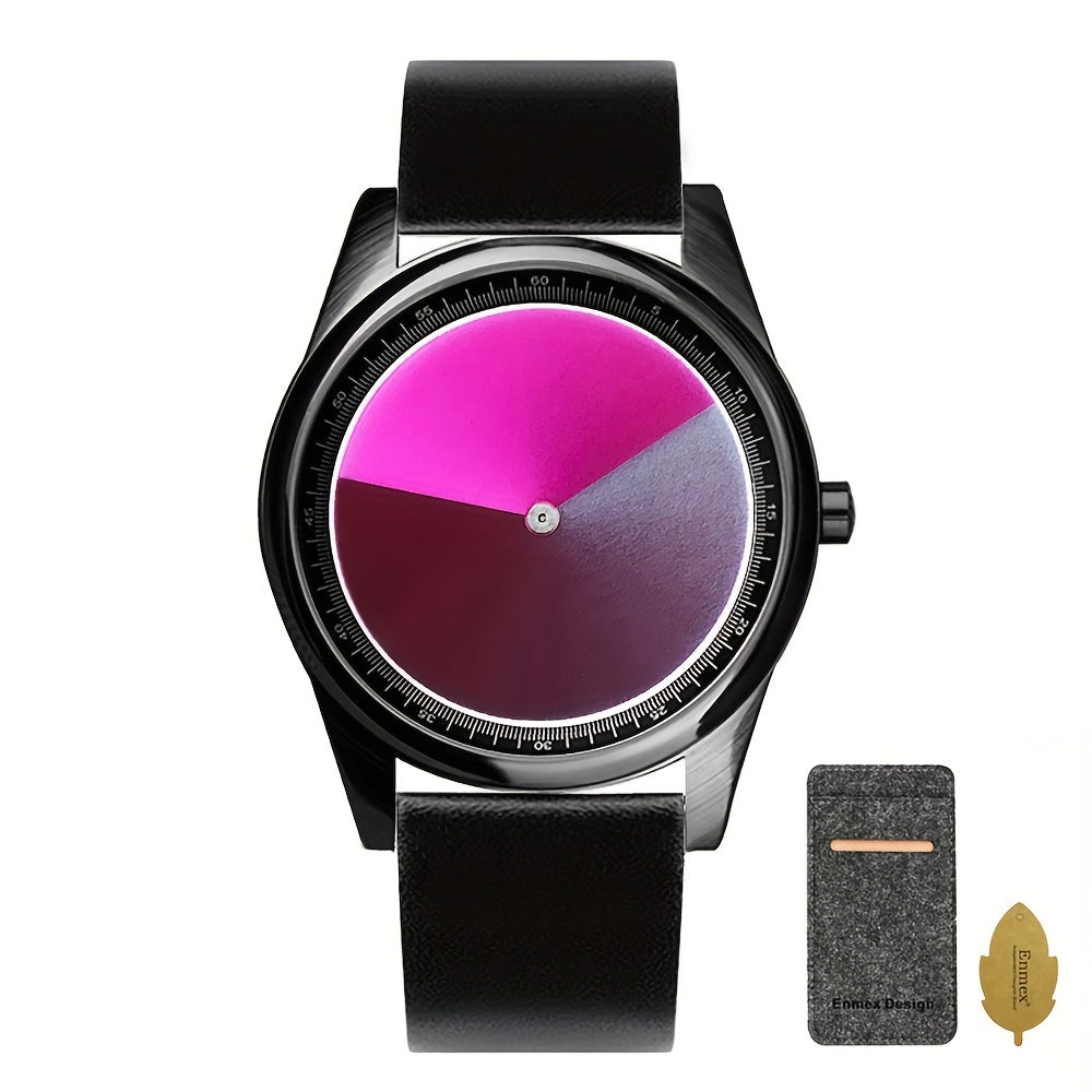 Men's Quartz Watch - Gradient Color Unisex Creative Unique Dial Wristwatch Women Blue Red Green - product detail view 20