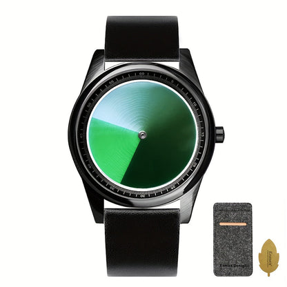Men's Quartz Watch - Gradient Color Unisex Creative Unique Dial Wristwatch Women Blue Red Green - product detail view 23