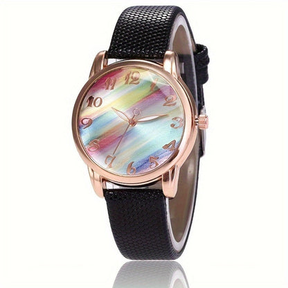 Women's Quartz Watch - Graphic Color for Girls Cute Fashion Analog Wristwatch with Colorful - product detail view 2