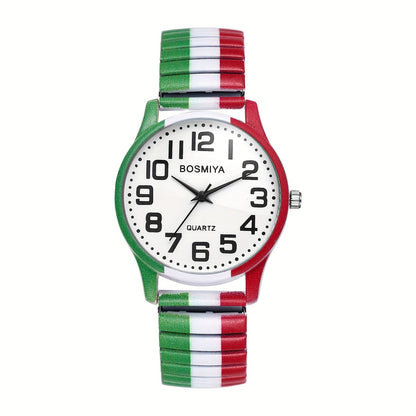 Men's Quartz Watch - Italian Flag Color for Women - Analog Wristwatch with Stainless Steel - product detail view 9