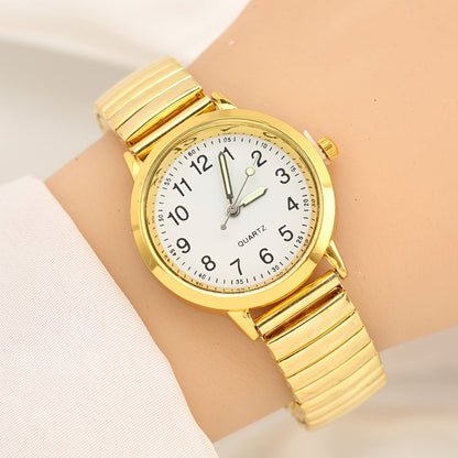 Women's Quartz Watch - Luminous 's with Elastic Band Adjustable Wristwatch, Glow in Dark Dial - product detail view 14
