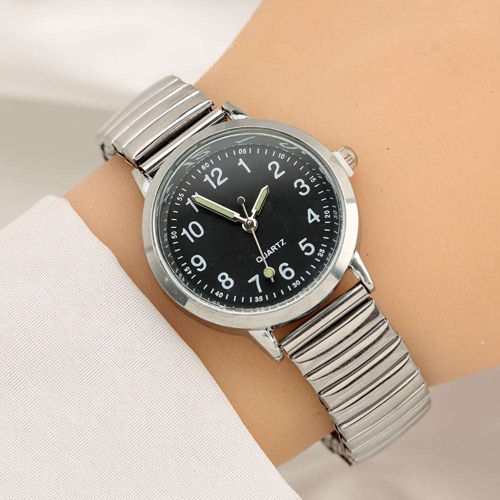 Women's Quartz Watch - Luminous 's with Elastic Band Adjustable Wristwatch, Glow in Dark Dial - product detail view 15