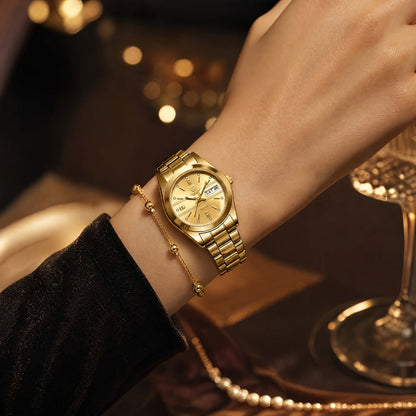 Women's Quartz Watch - Luxury 's Japan Movement Luminous Hands Stainless Steel Band - Elegant - product detail view 3