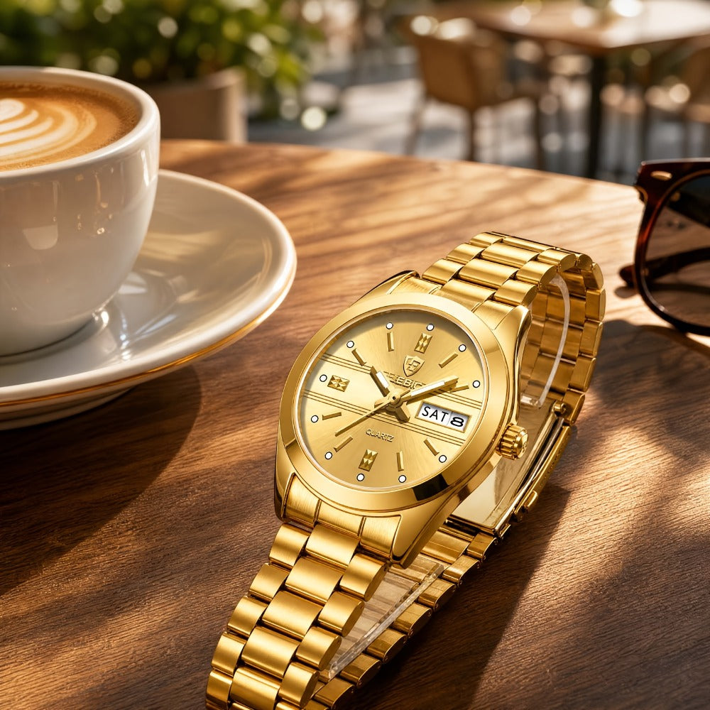Women's Quartz Watch - Luxury 's Japan Movement Luminous Hands Stainless Steel Band - Elegant - product detail view 5