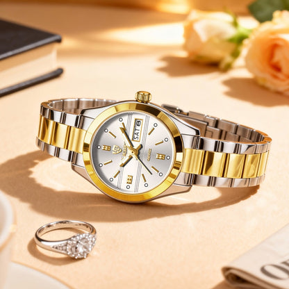 Women's Quartz Watch - Luxury 's Japan Movement Luminous Hands Stainless Steel Band - Elegant - product detail view 10
