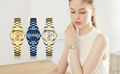 Women's Quartz Watch - Luxury 's Japan Movement Luminous Hands Stainless Steel Band - Elegant - product detail view 14