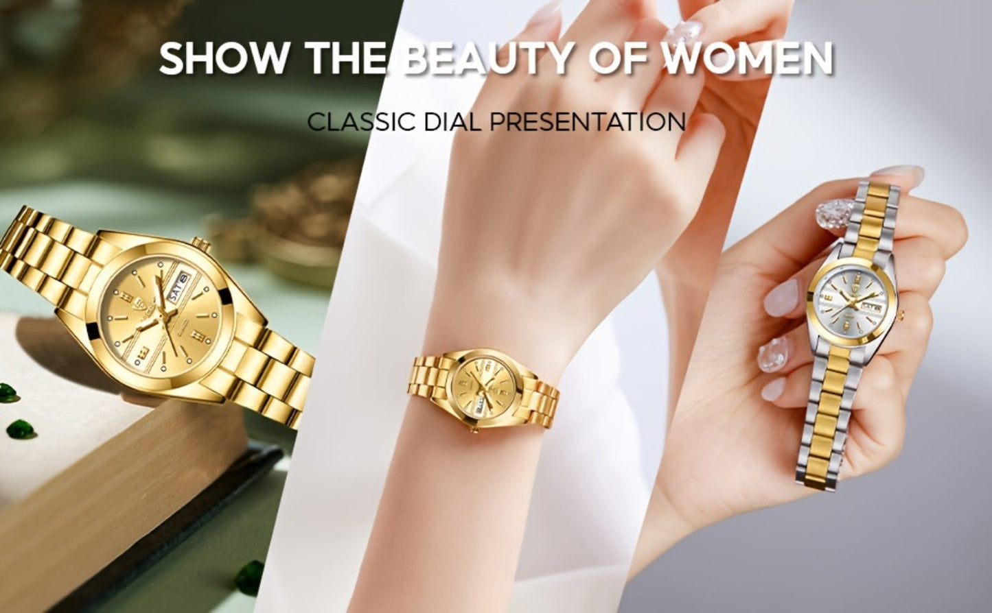 Women's Quartz Watch - Luxury 's Japan Movement Luminous Hands Stainless Steel Band - Elegant - product detail view 15