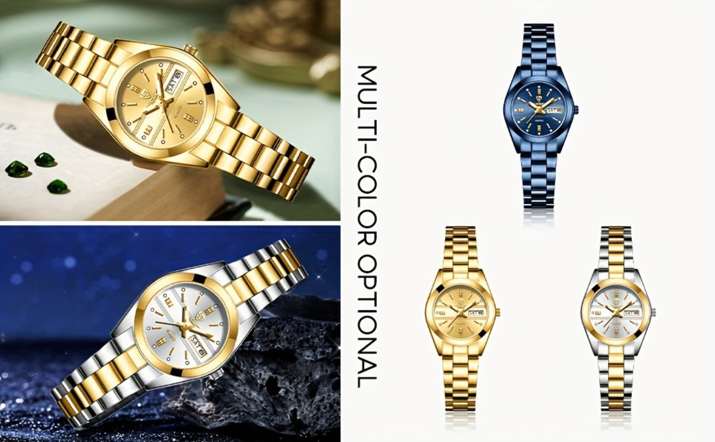 Women's Quartz Watch - Luxury 's Japan Movement Luminous Hands Stainless Steel Band - Elegant - product detail view 17