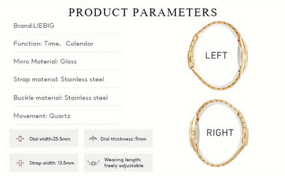 Women's Quartz Watch - Luxury 's Japan Movement Luminous Hands Stainless Steel Band - Elegant - product detail view 18
