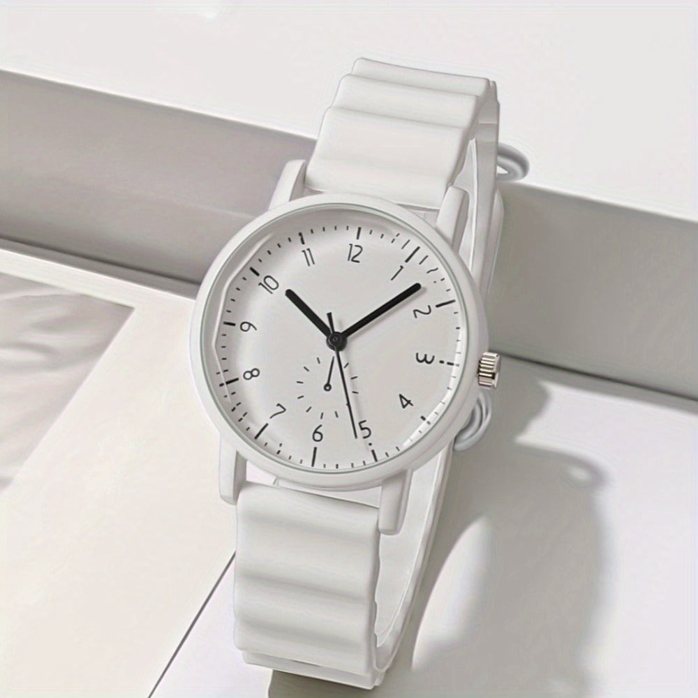 Women's Quartz Watch - Macaron Color Silicone Cute Casual Round Analog Fashion Wrist for Girls - product detail view 6