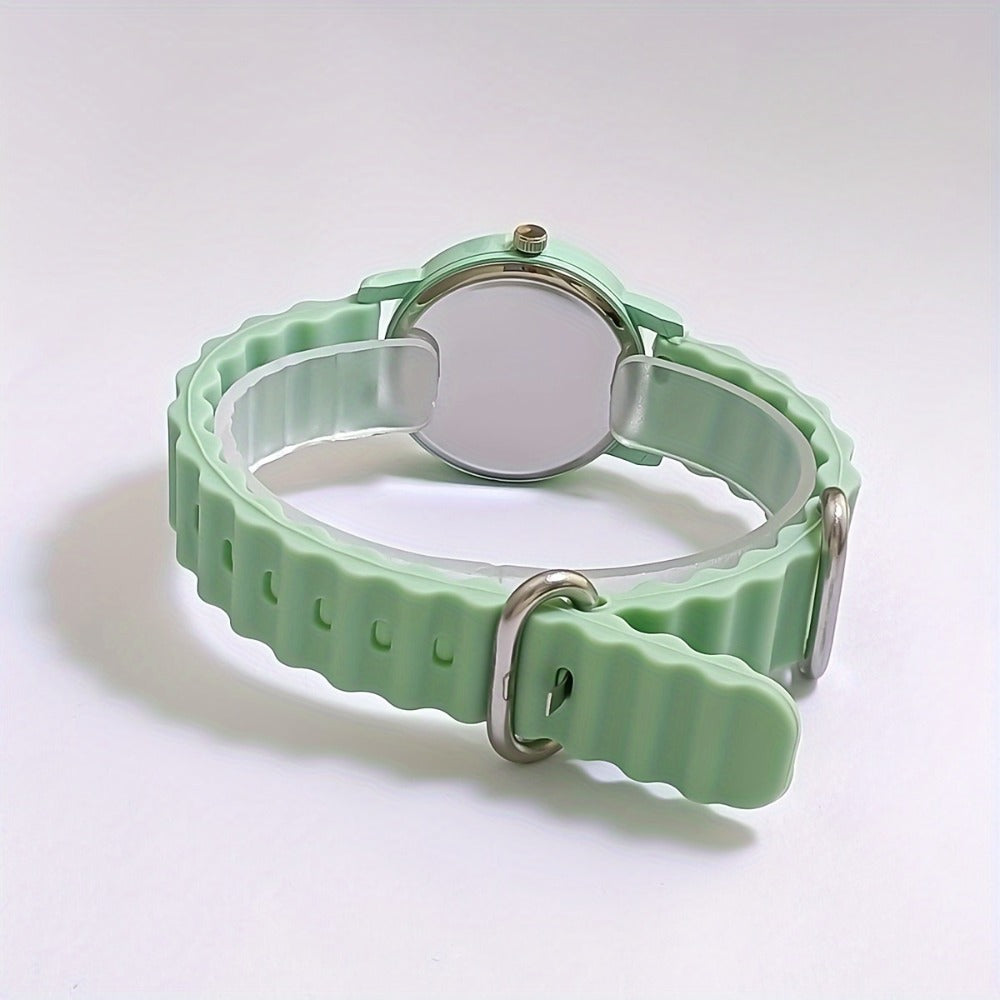 Women's Quartz Watch - Macaron Color Silicone Cute Casual Round Analog Fashion Wrist for Girls - product detail view 7