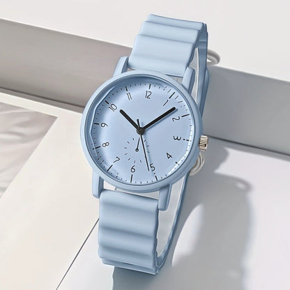 Women's Quartz Watch - Macaron Color Silicone Cute Casual Round Analog Fashion Wrist for Girls - product detail view 15