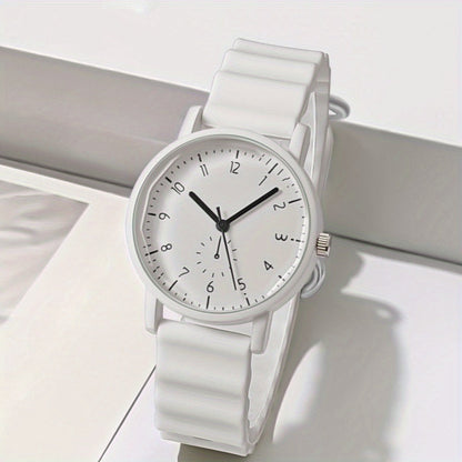 Women's Quartz Watch - Macaron Color Silicone Cute Casual Round Analog Fashion Wrist for Girls - product detail view 16