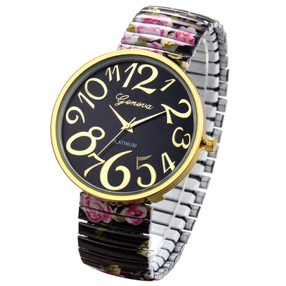 Women's Quartz Watch - Multi-Color 's Analog with Round Stretch Band - Large Arabic Numeral Dial - product detail view 25