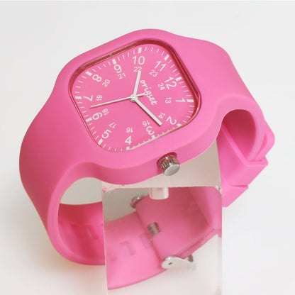 Women's Quartz Watch - Nurse for Hot Pink Origset Square Analog Wristwatch, 24-Hour Dial - product detail view 5