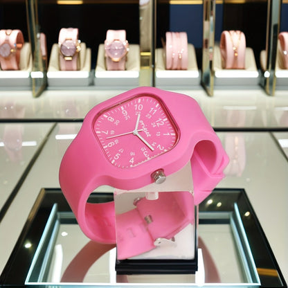 Women's Quartz Watch - Nurse for Hot Pink Origset Square Analog Wristwatch, 24-Hour Dial - product detail view 9