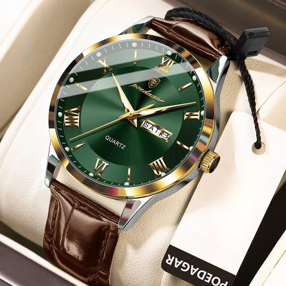Men's Quartz Watch - POEDAGAR 978P 's 3ATM Waterproof Date Display PU Leather Band Fashion - product detail view 23