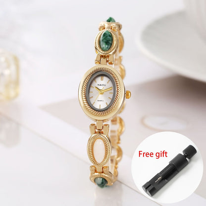 Women's Quartz Watch - Retro Bracelet for Light Luxury French Style Ladies Wristwatch with Band - product detail view 3