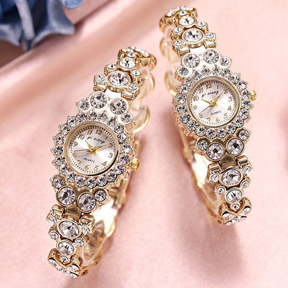 Women's Quartz Watch - Rhinestone Bracelet Set of 2 - Luxury Glitter Wristwatch for , Elegant - product detail view 10