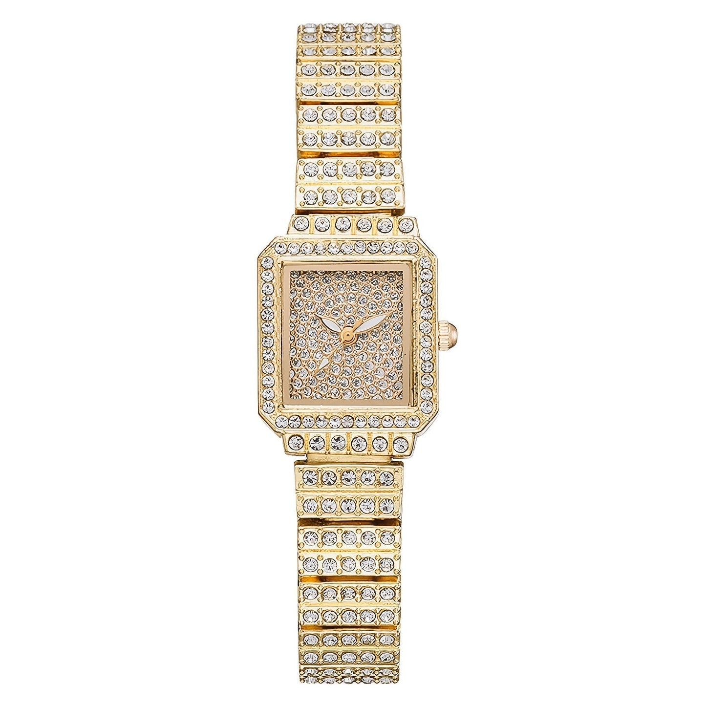 Women's Quartz Watch - Rhinestone for Square Dial Bling Luxury Analog Dress Wristwatch Sparkling - product detail view 10