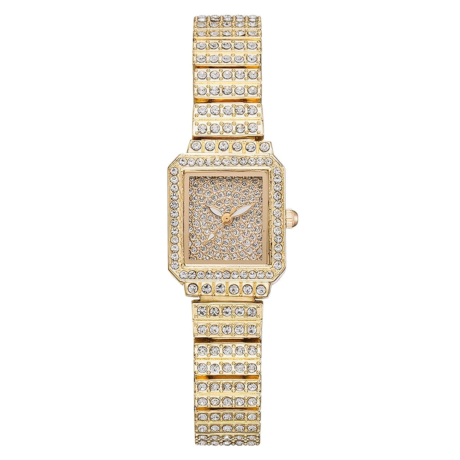 Women's Quartz Watch - Rhinestone for Square Dial Bling Luxury Analog Dress Wristwatch Sparkling - product detail view 10