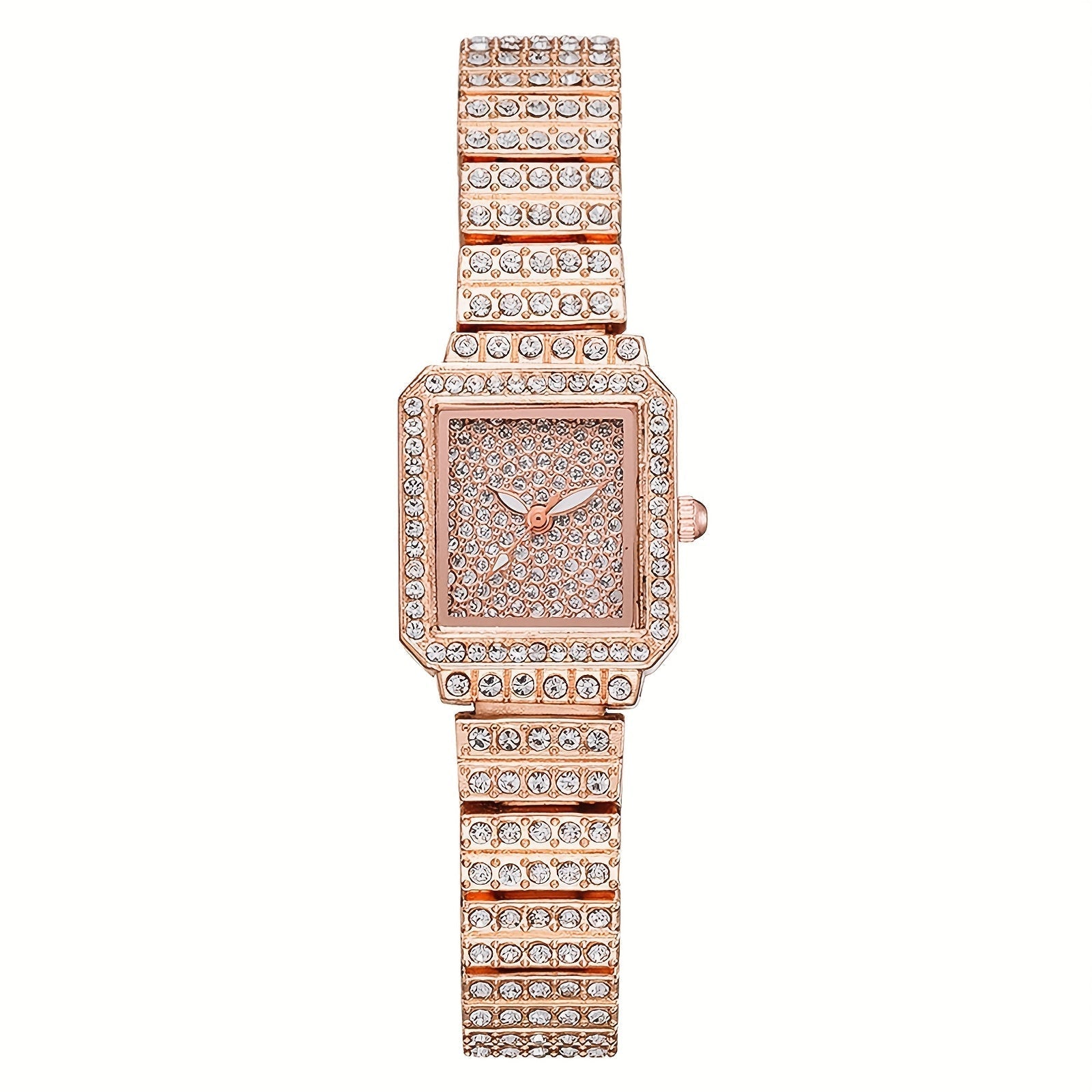 Women's Quartz Watch - Rhinestone for Square Dial Bling Luxury Analog Dress Wristwatch Sparkling - product detail view 11