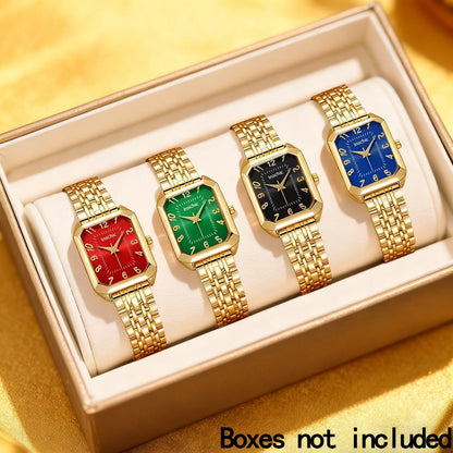Women's Quartz Watch - 's & Bangle Set 2pcs Vintage Rectangular Dial with Trendy Open Bangle - product detail view 24