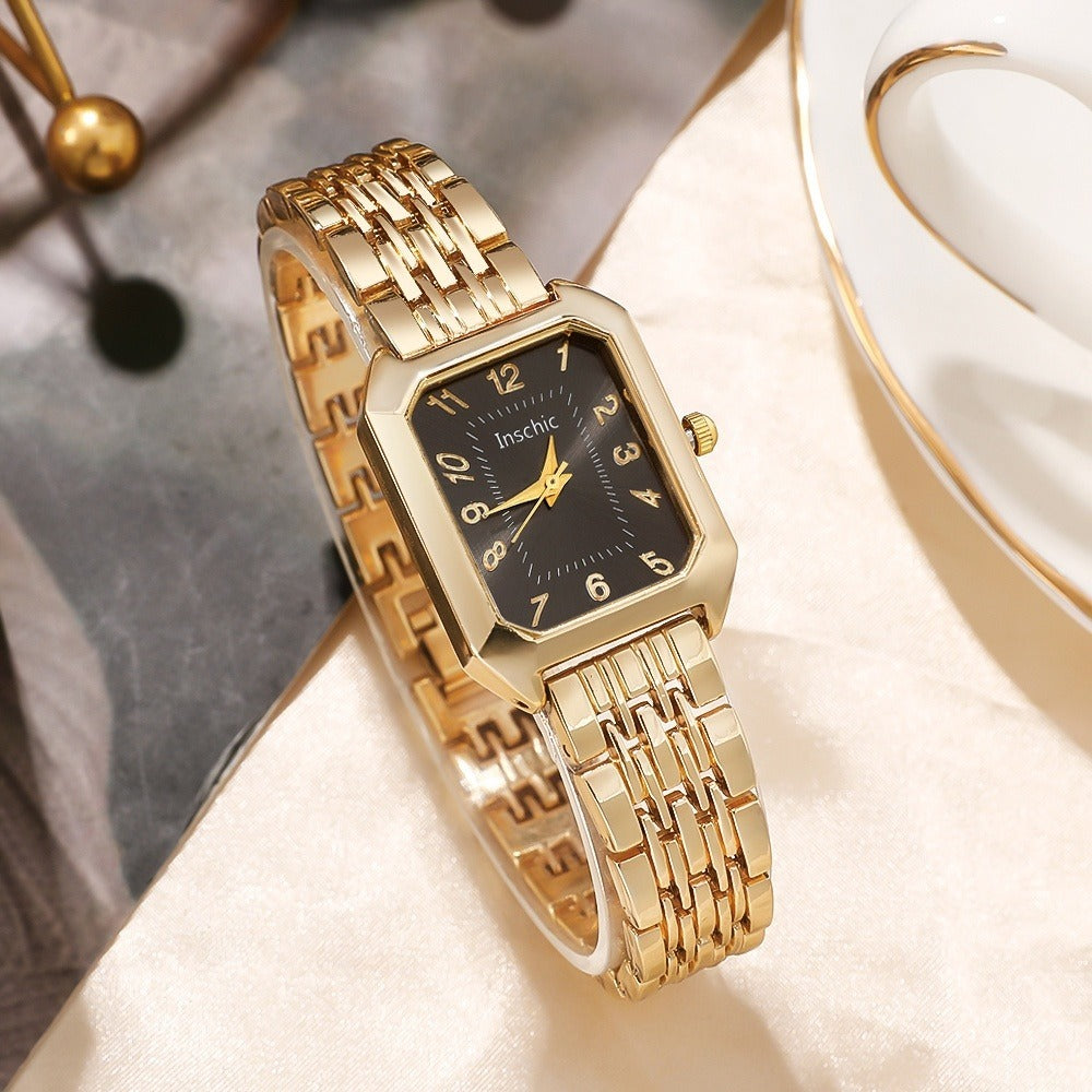 Women's Quartz Watch - 's & Bangle Set 2pcs Vintage Rectangular Dial with Trendy Open Bangle - product detail view 30
