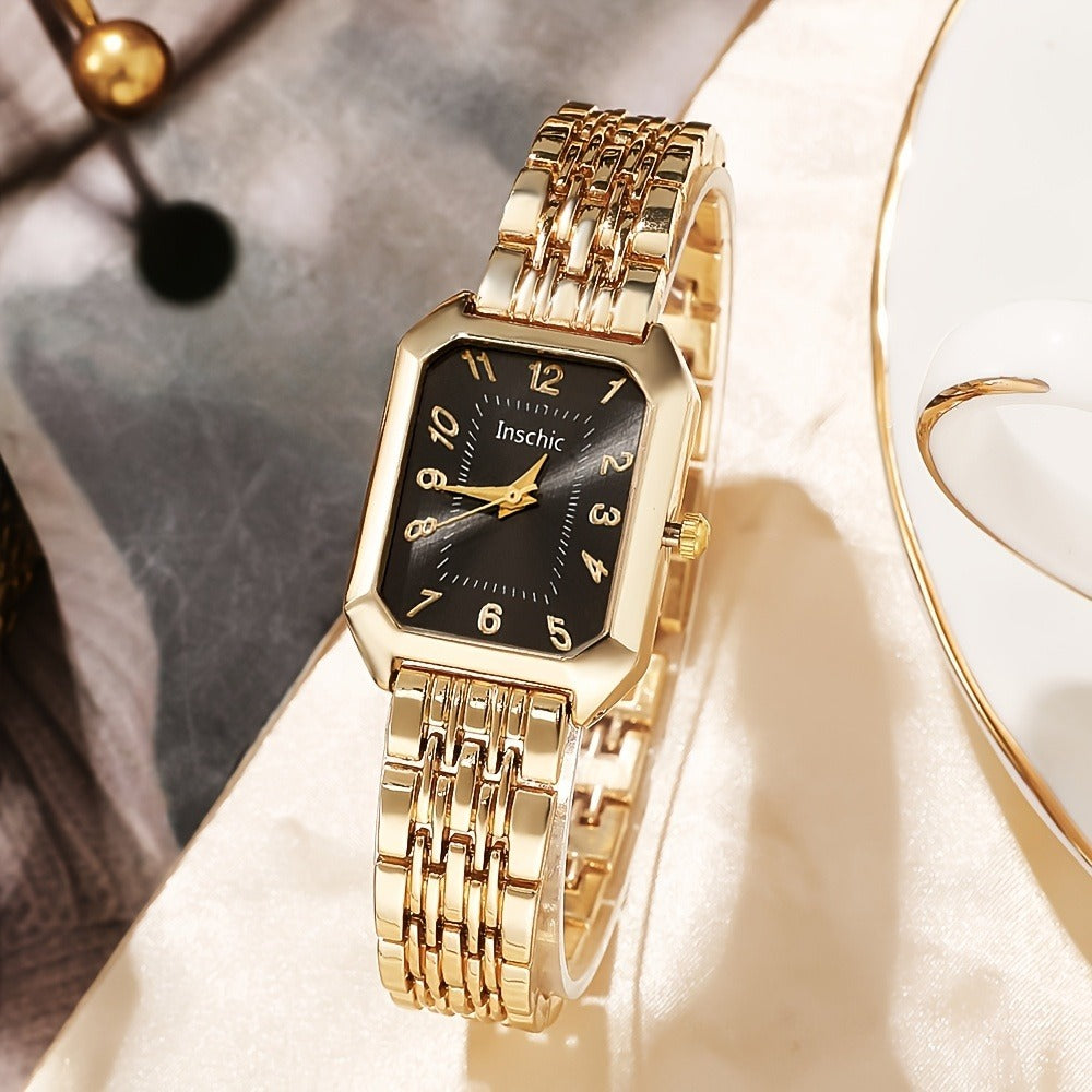 Women's Quartz Watch - 's & Bangle Set 2pcs Vintage Rectangular Dial with Trendy Open Bangle - product detail view 32