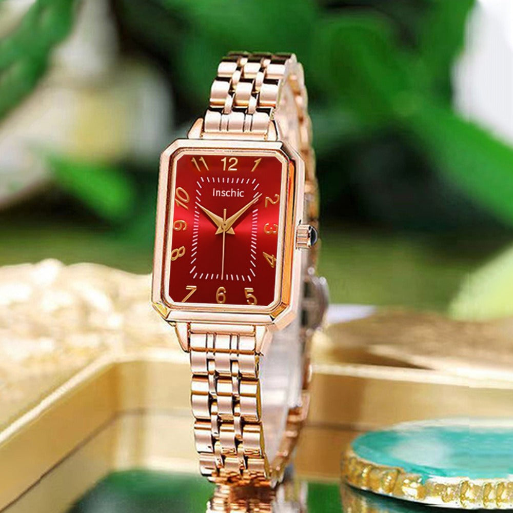 Women's Quartz Watch - 's & Bangle Set 2pcs Vintage Rectangular Dial with Trendy Open Bangle - product detail view 35