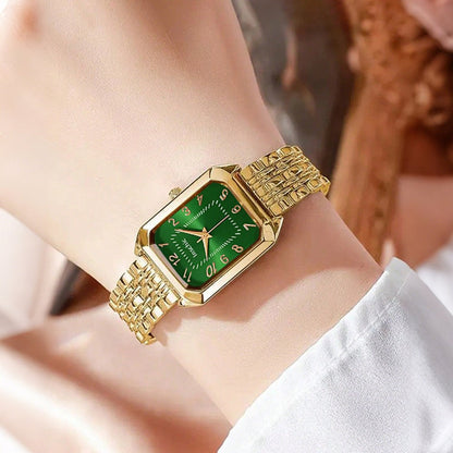 Women's Quartz Watch - 's & Bangle Set 2pcs Vintage Rectangular Dial with Trendy Open Bangle - product detail view 37