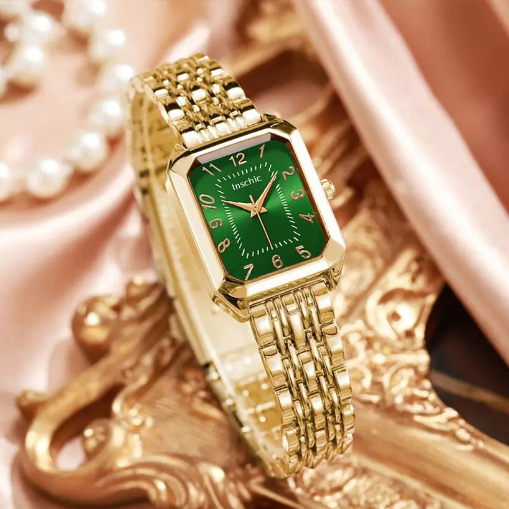 Women's Quartz Watch - 's & Bangle Set 2pcs Vintage Rectangular Dial with Trendy Open Bangle - product detail view 39
